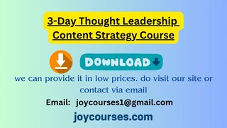 3-Day Thought Leadership Content Strategy Course