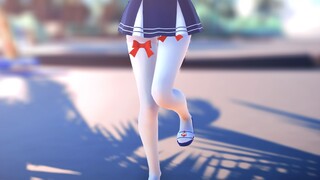 [MMD]เล่อเจิ้งหลิงใส่ถุงน่องสีขาวและชุดกะลาสีเต้นบนชายหาด