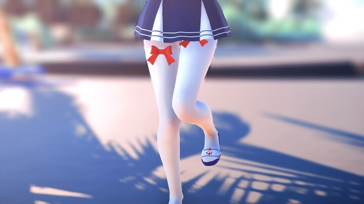 [MMD]Le Zhengling's beach dance in white stockings & a sailor suit