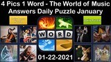 4 Pics 1 Word - The World of Music - 22 January 2021 - Answer Daily Puzzle + Daily Bonus Puzzle