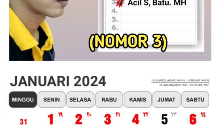 Pilih Saya, Saya Janji Akan Ubah Kalender 2024 !!