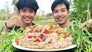 ตำซั่วขนมจีนตีนไก่!! ตำมาเป็นจานใหญ่ๆ ตีนไก่นุ่มหนึบแซ่บสุดๆ