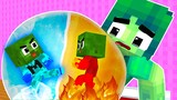 Monster School : Fire and Ice Baby Zombie x Squid Game Doll  -  Minecraft Animation
