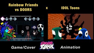 All Rainbow Friends VS All DOORS | Blue, Green, Orange & Purple | Game x FNF Animation