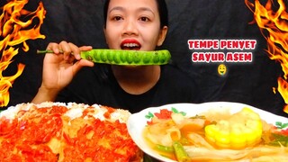 MUKBANG TEMPE PENYET + SAYUR ASEM DAN LALAP PETAI MENTAH | MUKBANG INDONESIA |