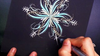 [Vẽ bút ngòi mềm] Giáng sinh - Hoa tuyết