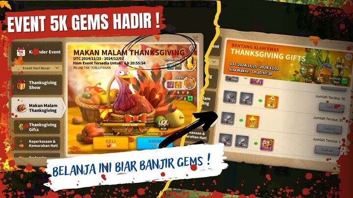 EVENT 5K GEMS TIBA | MACUL GEMS JADI LEBIH MUDAH ! AUTO PANEN GEMS !