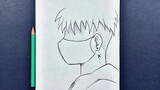 Easy anime sketch | how to draw bad anime boy wearing face mask