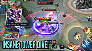 INSANE TOWER DIVE!! FANNY RANKED GAMEPLAY | MLBB