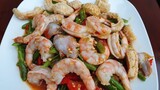 ตำถั่วปลาร้ากุ้งเด้งตัวโตๆเผ็ดแซ่บเวอร์ Spicy  Green  Beans With Shrimps