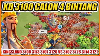 WAR KINGSLAND KD 3100 CALON 4 BINTANG KVK SOC RISE OF KINGDOMS !!