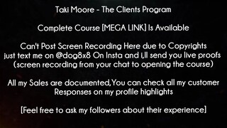 Taki Moore Course The Clients Program download