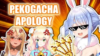 Pekora Gives Out Apology Items to Flare and Nene who used Pekogacha 【Hololive English Sub】