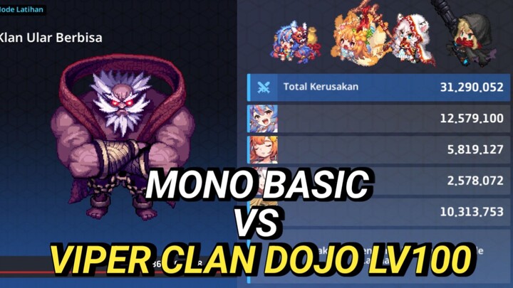 MONO BASIC TEAM VS VIPER CLAN DOJO LEVEL 100 - GUARDIAN TALES