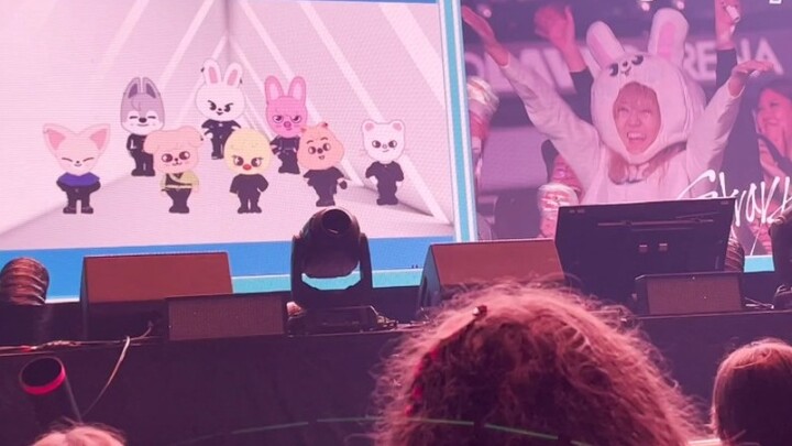 At the StrayKids concert, the bunny-headed Li Bissy even lip-synced the song. [Clear version]