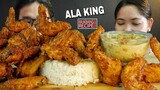 AIR FRIED CHICKEN WINGS WITH CREAMY MUSHROOM SAUCE ALA KING| RECIPE WITH MUKBANG