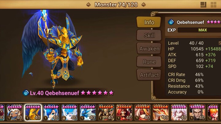 Skill Horus ( Qebehsenuef ) Element Water - Summonerwars