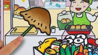 [Stop-motion animation] Go shopping at the supermarket on the weekend and fill up the refrigerator a