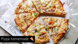 Pizza homemade recipe (air fry) สูตรพิซซ่าง่ายๆจากหม้อทอดไร้น้ำมัน พร้อมสูตรแป้งพิซซ่า นุ่ม อร่อย