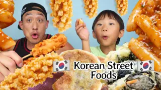 KOREAN STREET FOOD Mukbang~ Trying Popular Street Foods in Korea!