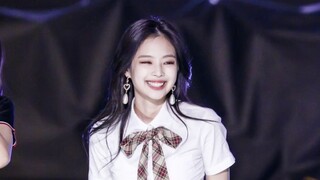 Jennie plaid skirt school anniversary straight shot playing with fire