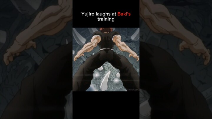 Yujiro laughs at Baki's training #baki #edit