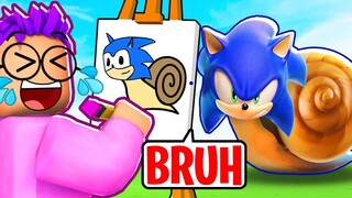 SONIC vs DOODLE TRANSFORM!? (ROBLOX DOODLE TRANSFORM DRAWING CHALLENGE!)