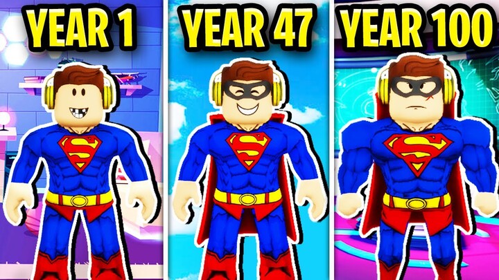 100 YEARS As A SUPERHERO In Roblox Brookhaven.. 😲🦸‍♂️