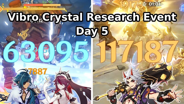 【Genshin Impact】Kaeya/Rosaria Rev Melt & Mono Geo Itto | Vibro Crystal Research Day 5 (7548 Points)