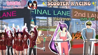 Rina Tamaki Vs. Taiga Yuki | Racing of Scooter | Sakura School Simulator