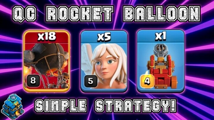 TH12 QUEEN CHARGE ROCKET BALLOON ATTACK | OP TH12 QC ROCKET BALLOON ATTACK STRATEGY | CLASH OF CLANS