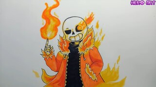 How To Draw Sans Fire Undertale Au Cách vẽ Sans Lửa Đẹp và Chi Tiết