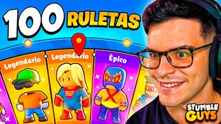 COMPRO 100 RULETAS en STUMBLE GUYS 0.42! 😱 **nuevas skins**