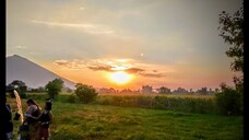 sunset on farm