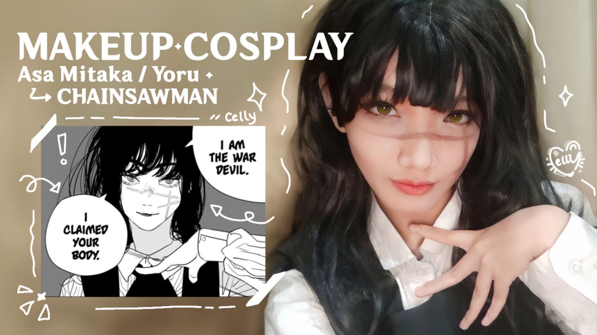 BEGINNER MAKEUP COSPLAY ✦ Asa Mitaka/Yoru cosplay from CHAINSAWMAN! -  BiliBili