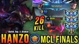 MCL FINALS!! 26 Kills Hanzo Best Build & Emblem, Almost SAVAGE!! - Build Top 1 Global Hanzo ~ MLBB