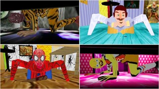 V+ Underbed Jumpscares #3 | Tiger Grandpa📺Neighbor Granny📺Spongebob Grandpa📺Spiderman Granny