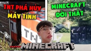 HÙNG AKIRA XEM MINECRAFT NGOÀI ĐỜI THẬT || TNT NỔ MÁY TÍNH VÀ SỨC MẠNH CỦA CÚ ĐẤM CHẾ ĐỘ SÁNG TẠO