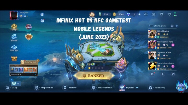 Infinix Hot 11S NFC Gametest - Mobile Legends (June 2023) | Gaming Enthusiast