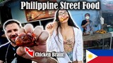 Philippines Street Food For The First Time, Wow I Ate a Chicken Brain?