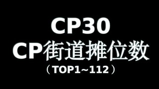 【CP排名】CP30的CP街道摊位数排名（TOP1~112）