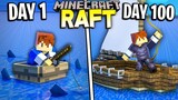 I Spent 100 Days in a Raft... (Minecraft)