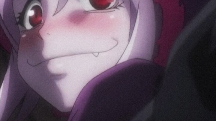 Adegan terkenal dimana Shalltear digunakan sebagai kursi oleh Bone King