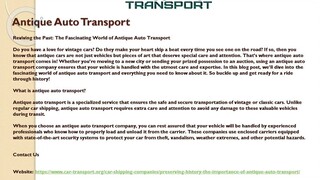 Antique Auto Transport
