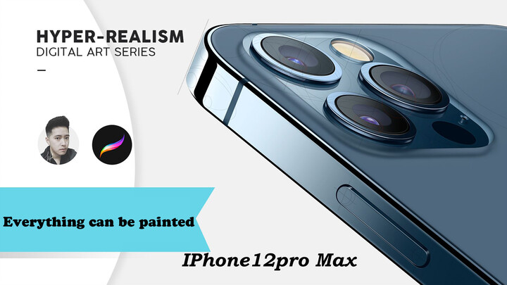 [Hội họa]Vẽ chiếc iPhone 12 Pro Max trên procreate|<Tom's Diner>