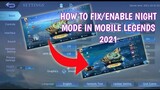How to turn on Night mode themed UI in mobile legends 2021| Fix Night mode not shown