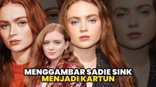 Menggambar Sadie Sink Menjadi Kartun