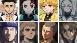 How many characters have the same voice actors in "Demon Slayer" and "Attack on Titan"?