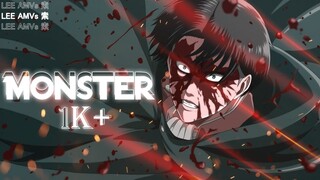 ＬＥＶＩ Ｘ ＭＯＮＳＴＥＲ－「Ｗｉｌｌｙｅｃｈｏ」「AMV SHORTS」  レヴィ×モンスターᴴᴰ 1080p