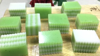 Tráng miệng với THẠCH RAU CÂU LÁ DỨA cực ngon thơm mát. Pandan leaf jelly